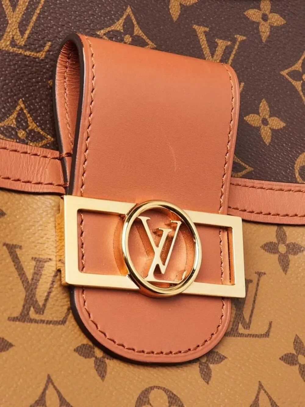 Louis Vuitton Monogram Reverse Canvas MM Dauphine Hobo Bag